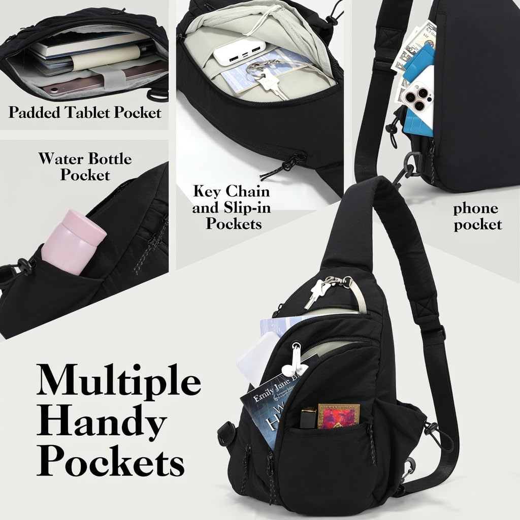 Sling Bag for Women, Anti-Theft RFID Nylon Crossbody Purse with Adjustable Strap for Travel & Shopping - Image 2