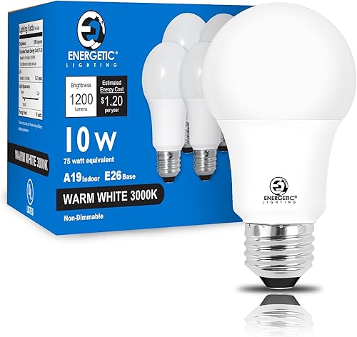 Miniatura 9 de E ENERGETIC LIGHTING - Bombillas LED de 75 vatios, luz blanca suave, 2700 K, 1200 lúmenes, súper brillantes, no regulables, bombilla LED A19, base