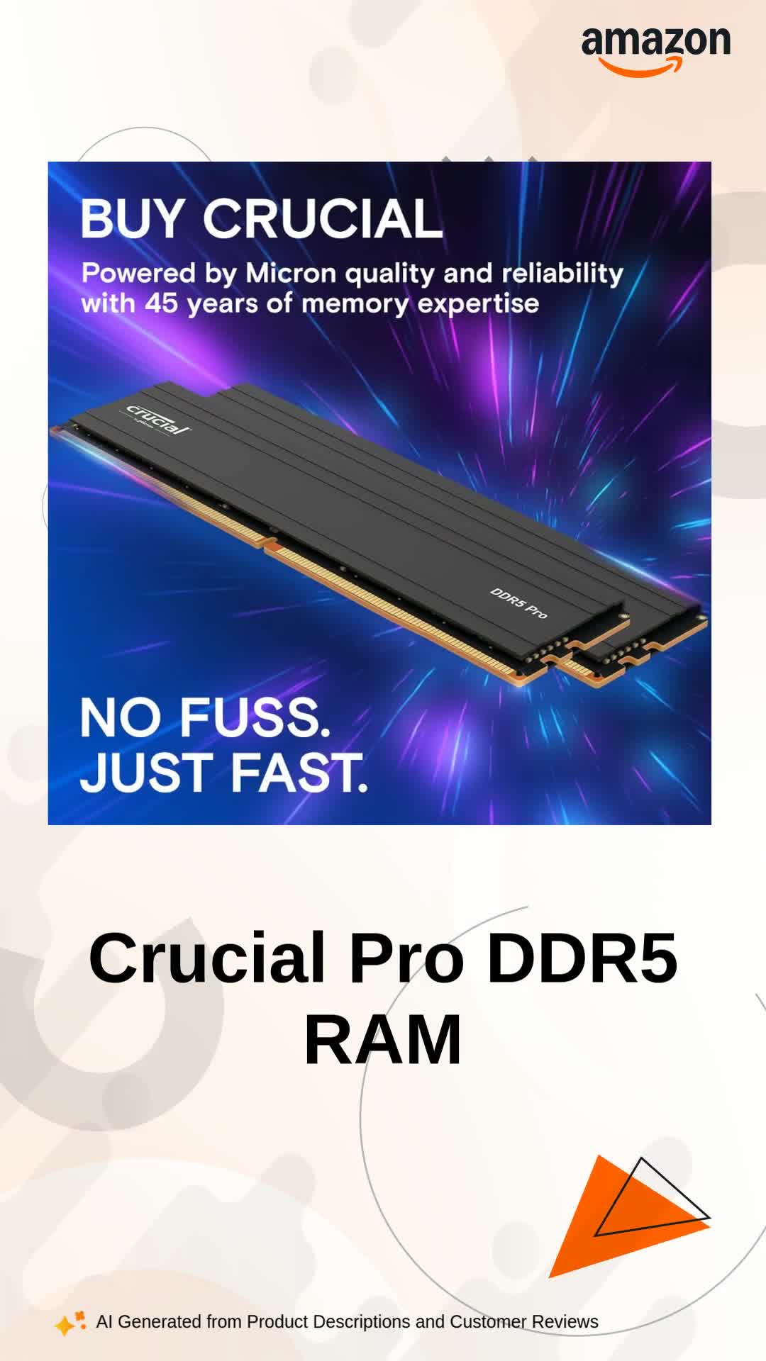 Crucial Pro RAM 32GB Kit (2x16GB) DDR5 Desktop Memory