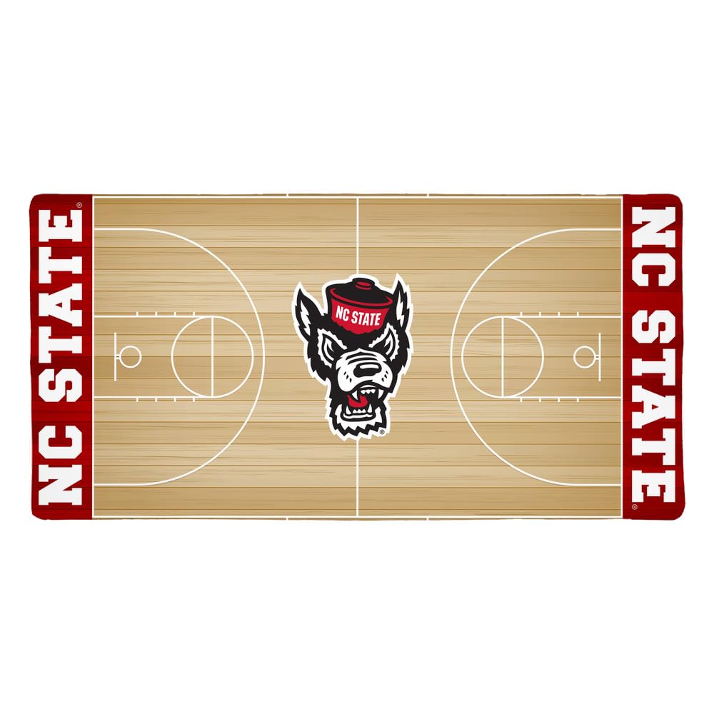 North Carolina State University Wolfpack Basketball Large Gaming Mouse Pad Desk Mat with Stitched Edges, Non-Slip Base for Gamer, Home and Office,