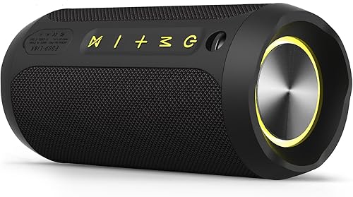 EDUPLINK - Bocina portátil inalámbrica con Bluetooth impermeable IPX7 con bocinas de mayor sonido, 20 W con interruptor y conexión Bluetooth, modo