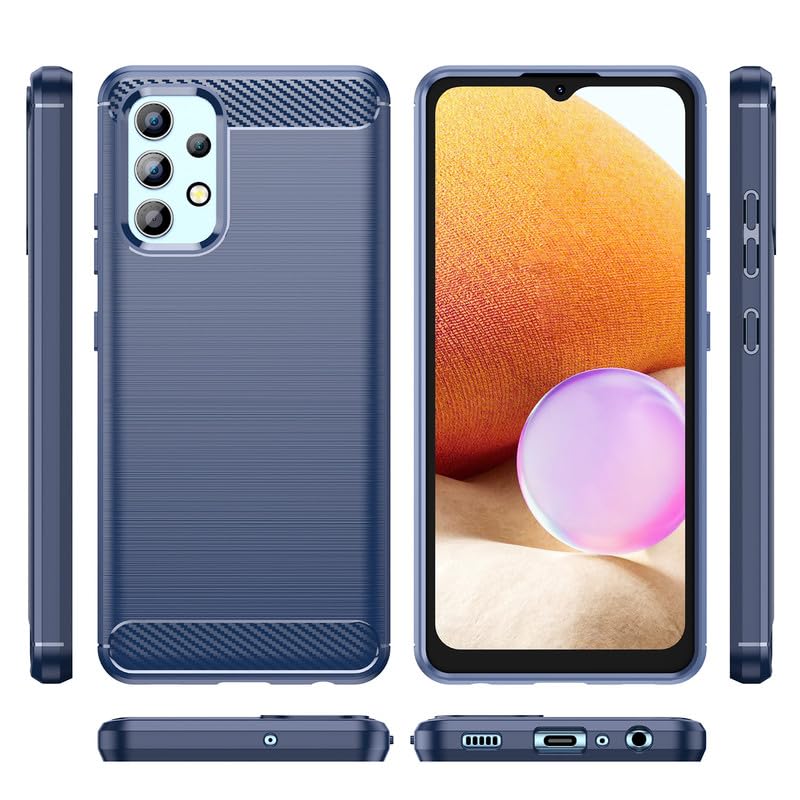 Image of Hybrid Carbon Fiber Back Case for Samsung Galaxy A32 4G (Blue)