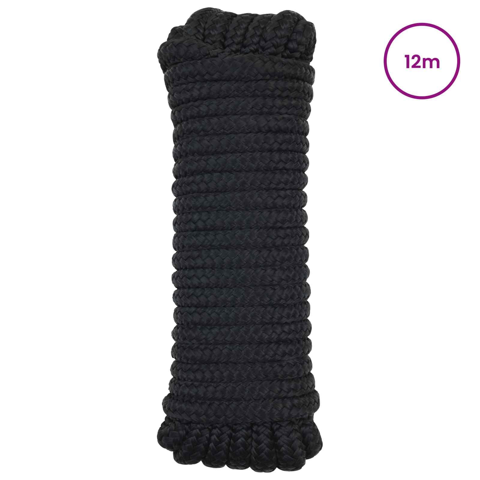 Lina do łodzi 2 mm 12 m czarna poliester