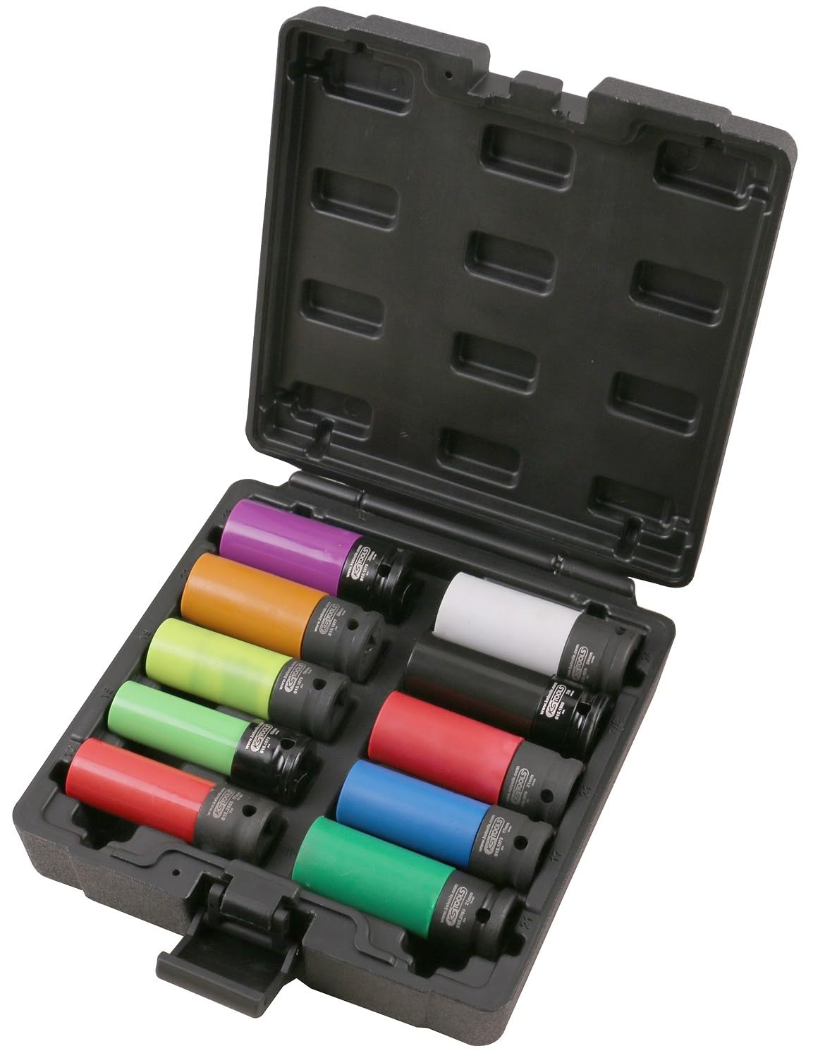 KS Tools 515.0890 Serie di bussole per avvitatori ad impulsi per cerchi in lega speciali da 1/2", 10 pz
