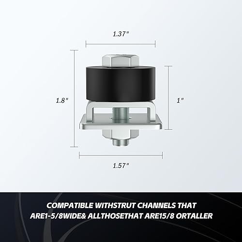 Miniatura 8 de SKTREX Diseño antideslizante Ruedas de rodillos de carro Limit Trolley Assembly Positioning para canal de puntal Unistrut con 1-58" de ancho y todos