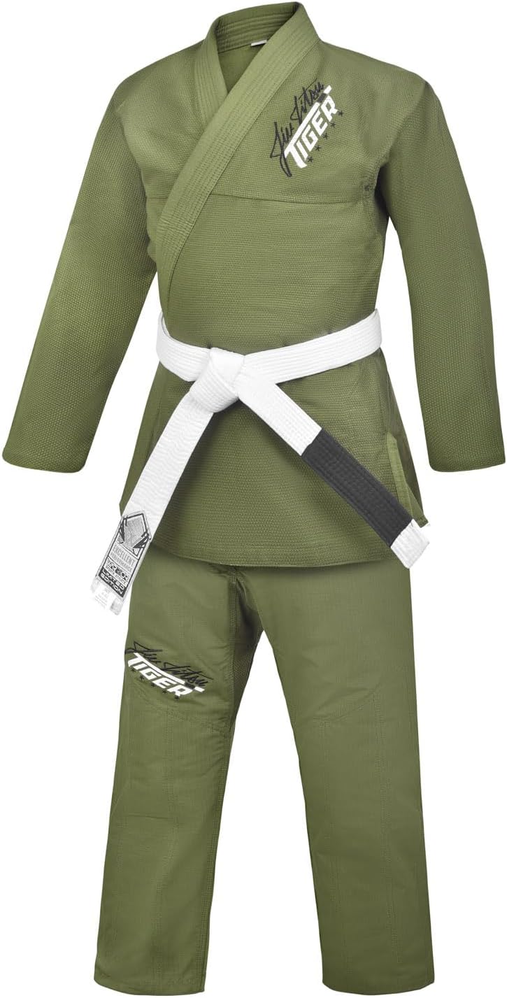 BJJ Gi for Men & Women Lightweight Preshrunk Brazilian Jiu Jitsu Gi with White Belt