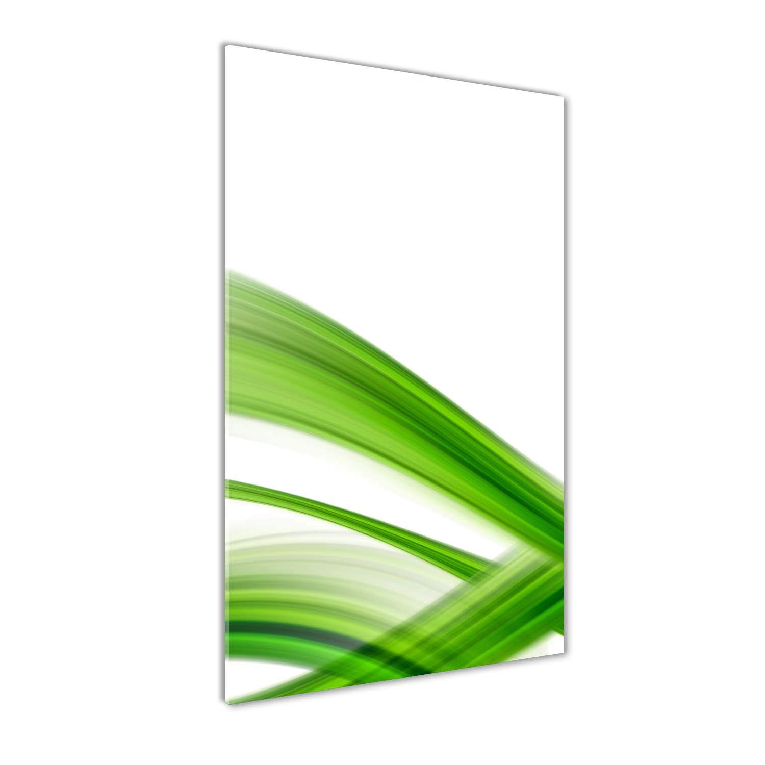 Tableau en verre 50x100 cm de vague verte pour décorer élégamment votre cuisine