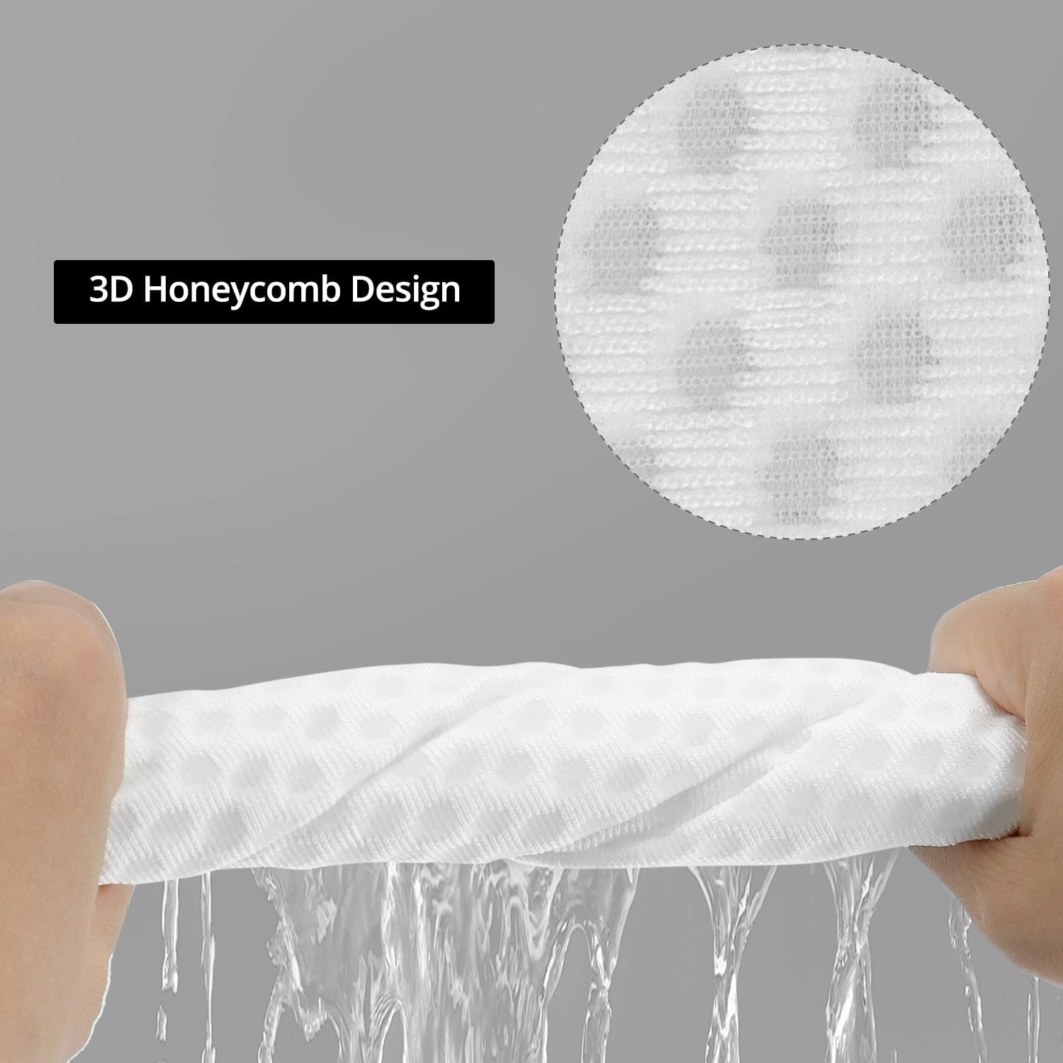 QWORK 3D Honeycomb Aquarium Filter Pads - 4 Inch, 8 Pack White Filter Socks, 150μm Fine Debris Trap, Reusable & Flexible, for Fresh & Saltwater Tanks, Ponds, and Pools, 4"x11.8"