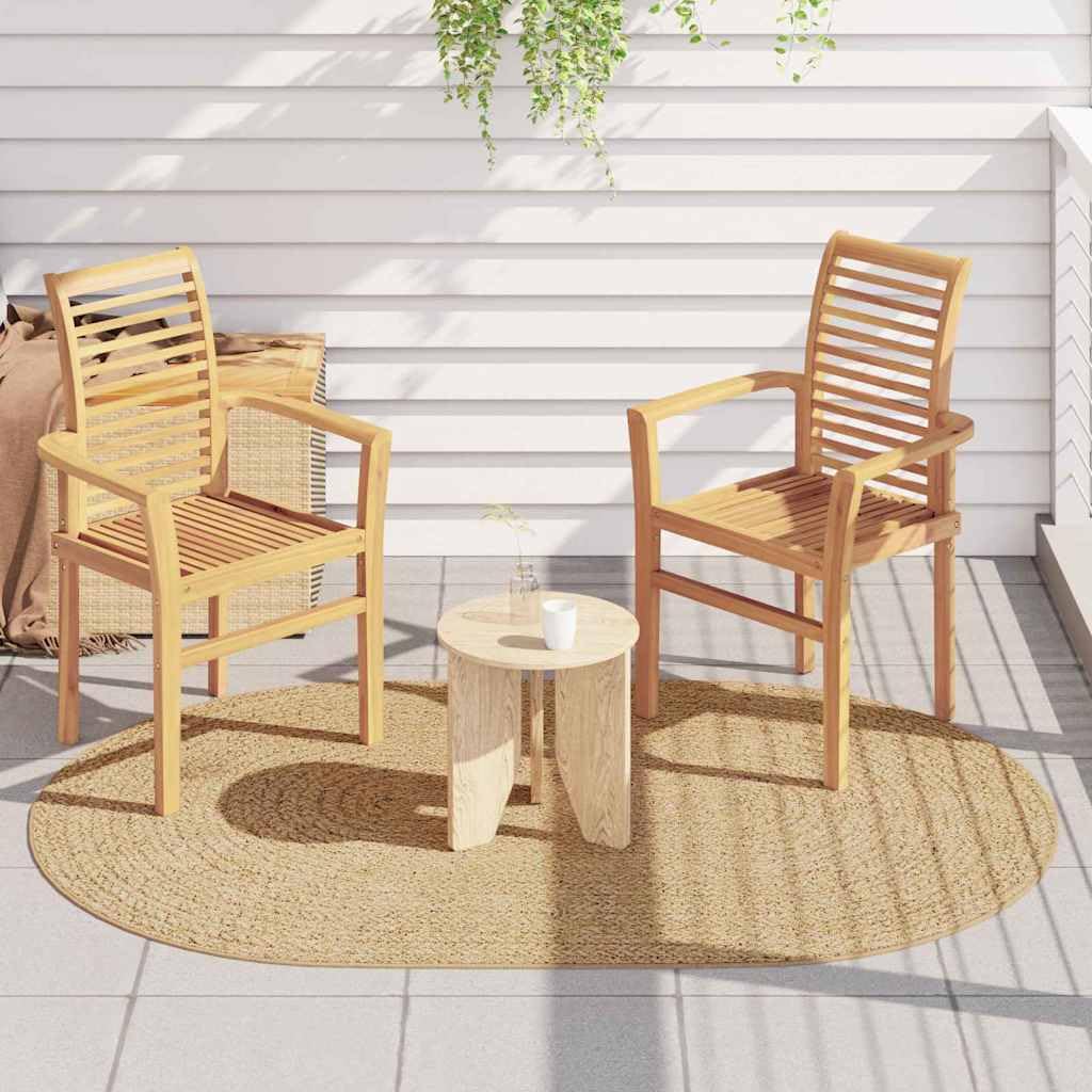 Tapis ovale 140x200 cm en polypropylène marron aspect jute pour terrasse