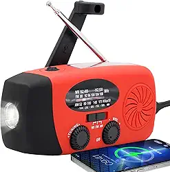 Rádio de manivela de emergência de 5000 MAH, rádio solar de sobrevivência portátil AM FM NOAA, rádio meteorológico com conector de fone de ouvido, alarme SOS, lanterna LED, carregador portátil tipo C