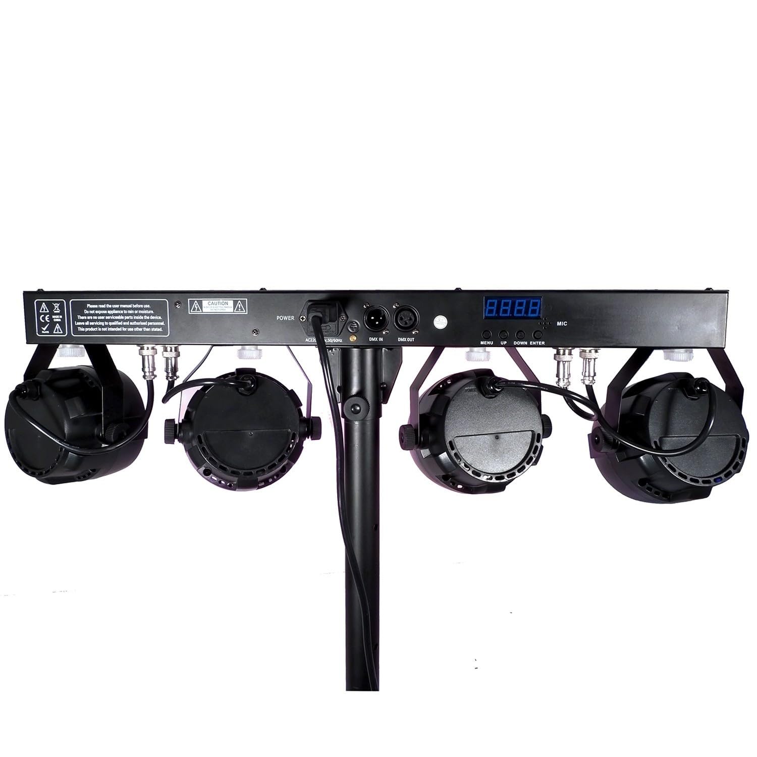 X-Performer BAR - Pack de jeux de lumières Portique avec 4 PAR Incandescents Noir Métal, Verre - 18 programmes - +Tél