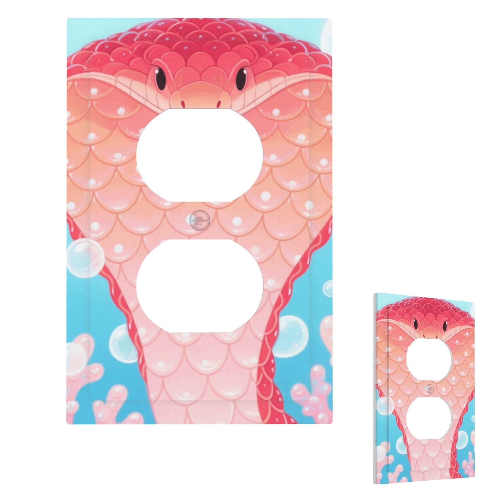 Fekiloot Duplex Snake Wall Plate Cover Modern Decorative 1 Gang Light Switch Cover Unbreakable Receptacle Outlet Covers For Living Room Bedroom Home Decor