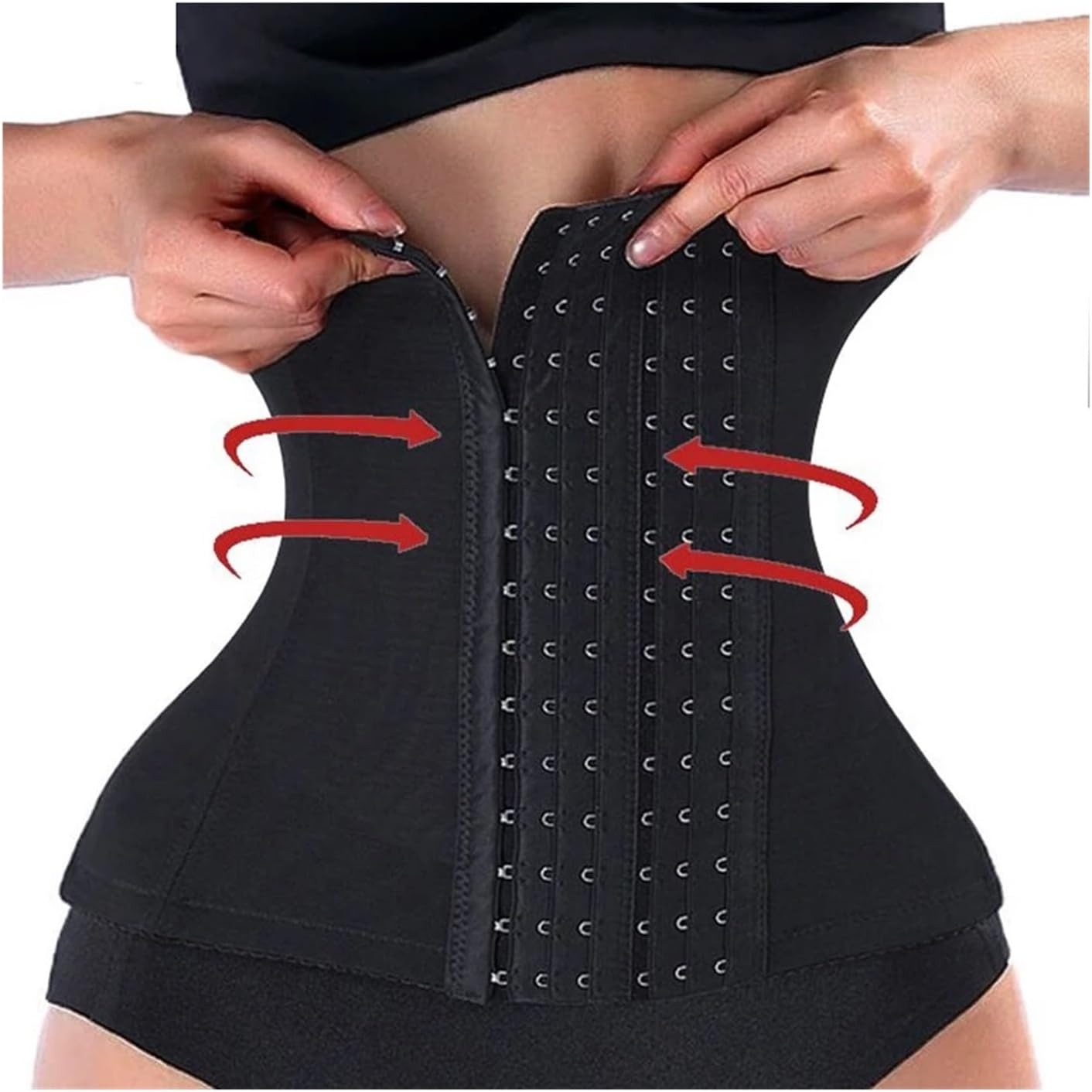 Waist Trainer for Women Shapewear For Women Tummy Control Body Shaper Zipper Belt Waist Trainer Bandage Slimming Workout Waists Cincher Corset(Beige,XL(waist 76-81 cm))