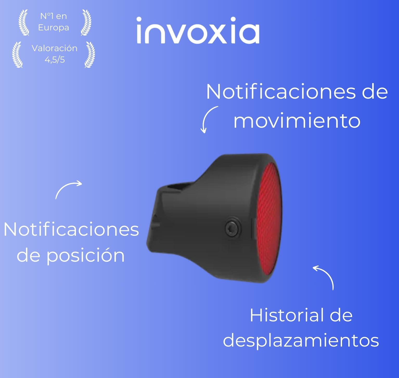 Invoxia Bike Tracker - Localizzatore GPS antifurto per bici - Riflettore con avvisi in tempo reale - Abbonamento di 1 anno incluso - Durata della batteria fino a 3 mesi - Discreto e leggero