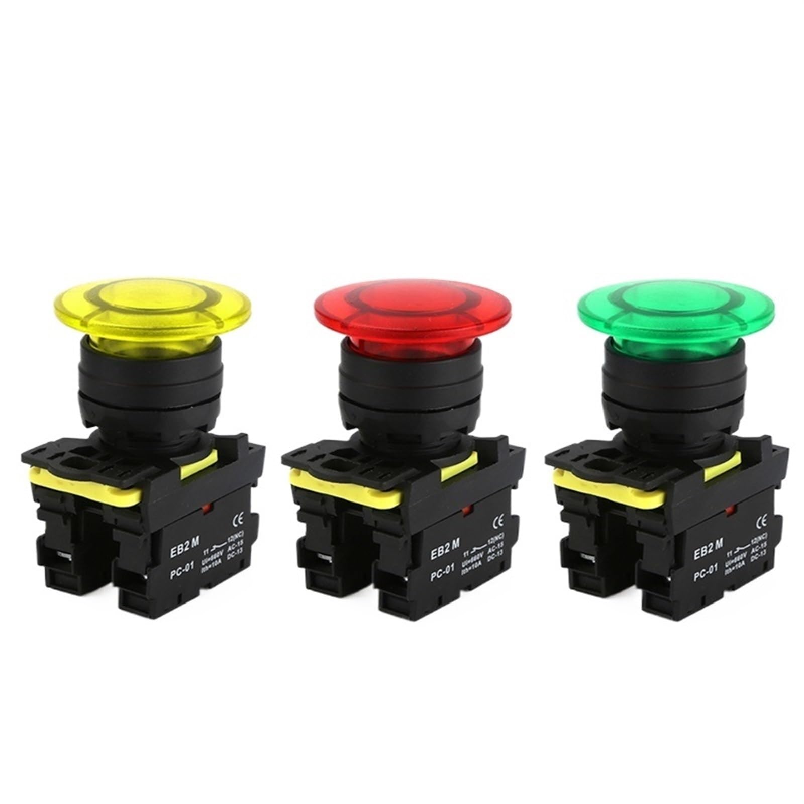 EB2M-C-10MD przełącznik przyciskowy z głowicą grzybkową 22 mm 10A samoblokujący się wyłącznik awaryjny Przycisk 660V 1 sztuka (czerwony, 110V)
