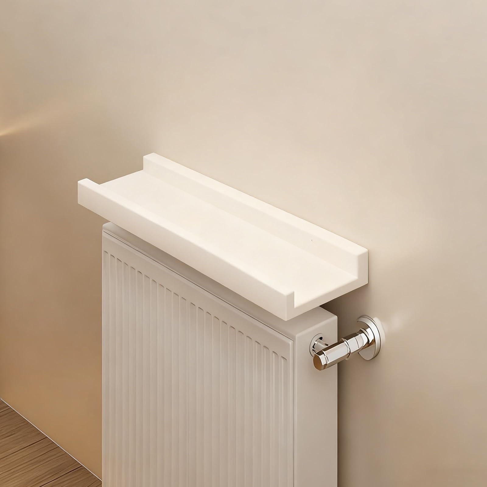 Étagère de Radiateur 30-120 cm Etagere Murale, Cache-radiateur Intérieur, Étagères de Rangement et de Décoration, Charge Maximale 25 kg(White,60X12CM)