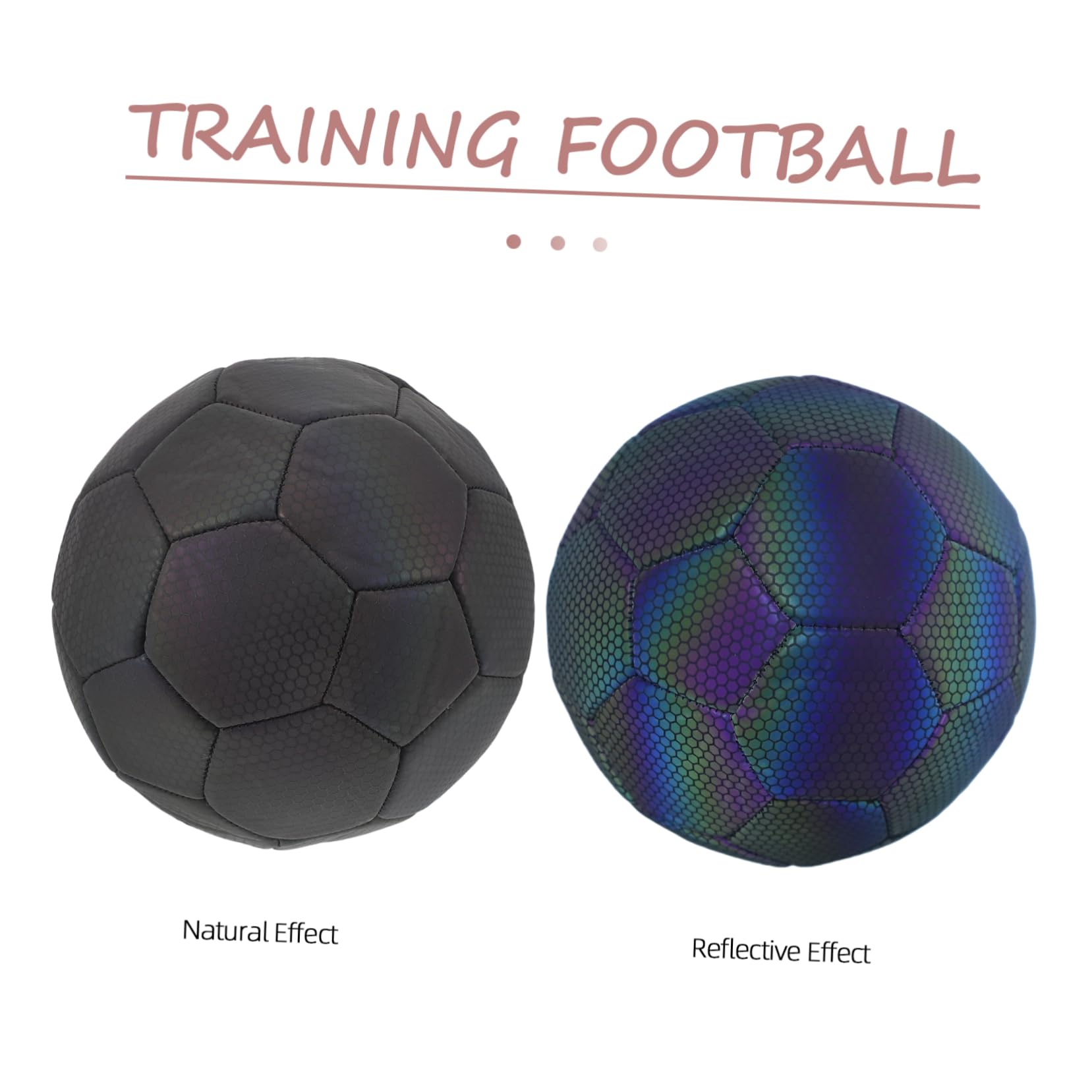 SUPVOX Balón de Fútbol Holográfico Reflectante Brillante para Partidos de Entrenamiento de Fútbol ​​tamaño 5