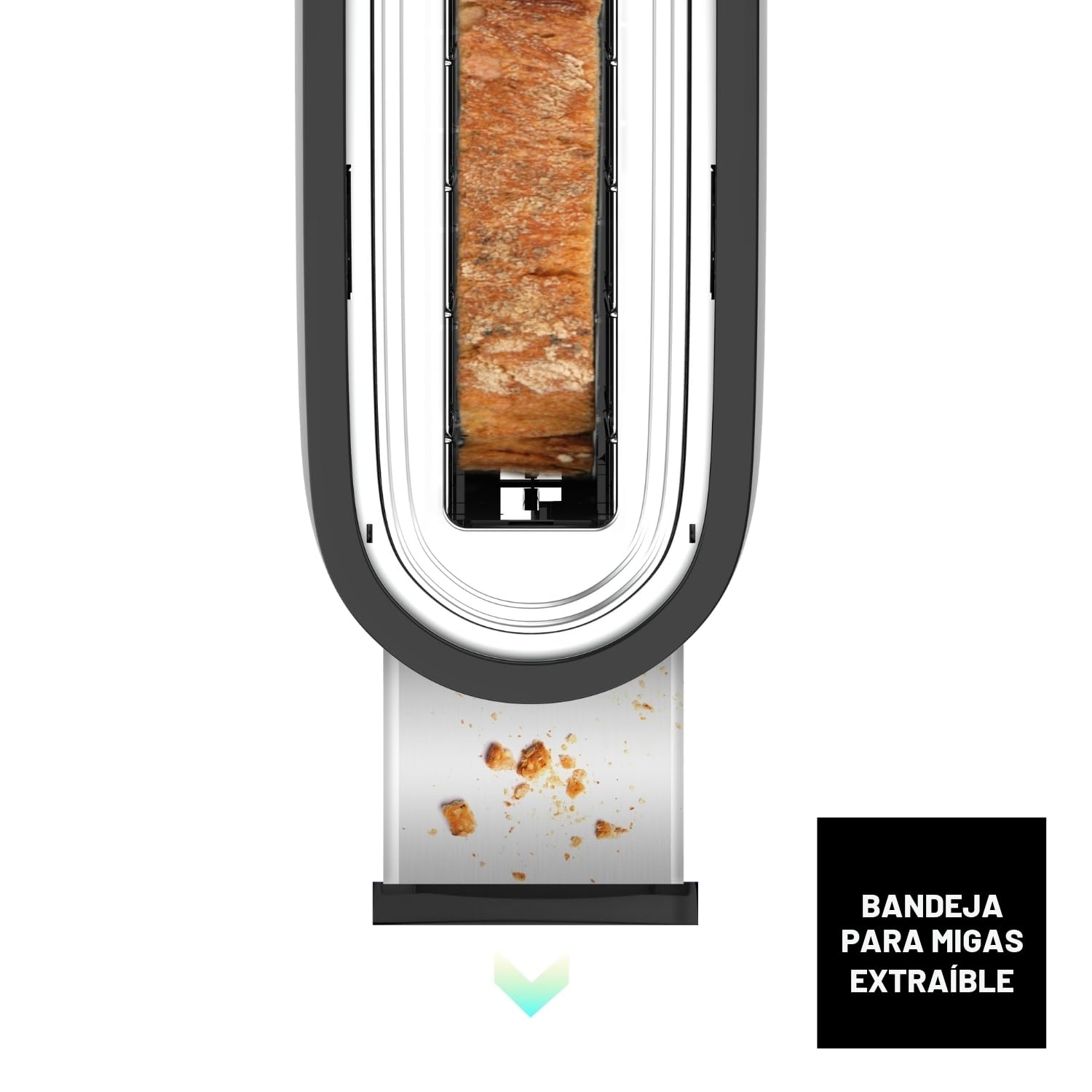Taurus, Tostadora Mytoast Nero 1000W, 7 Niveles de Tostado, Ranura Extralarga 26x3.8, Sistema Autocentrado, Bandeja Recogemigas, Elevación Extra, Recoge Cable, Pies Antideslizantes