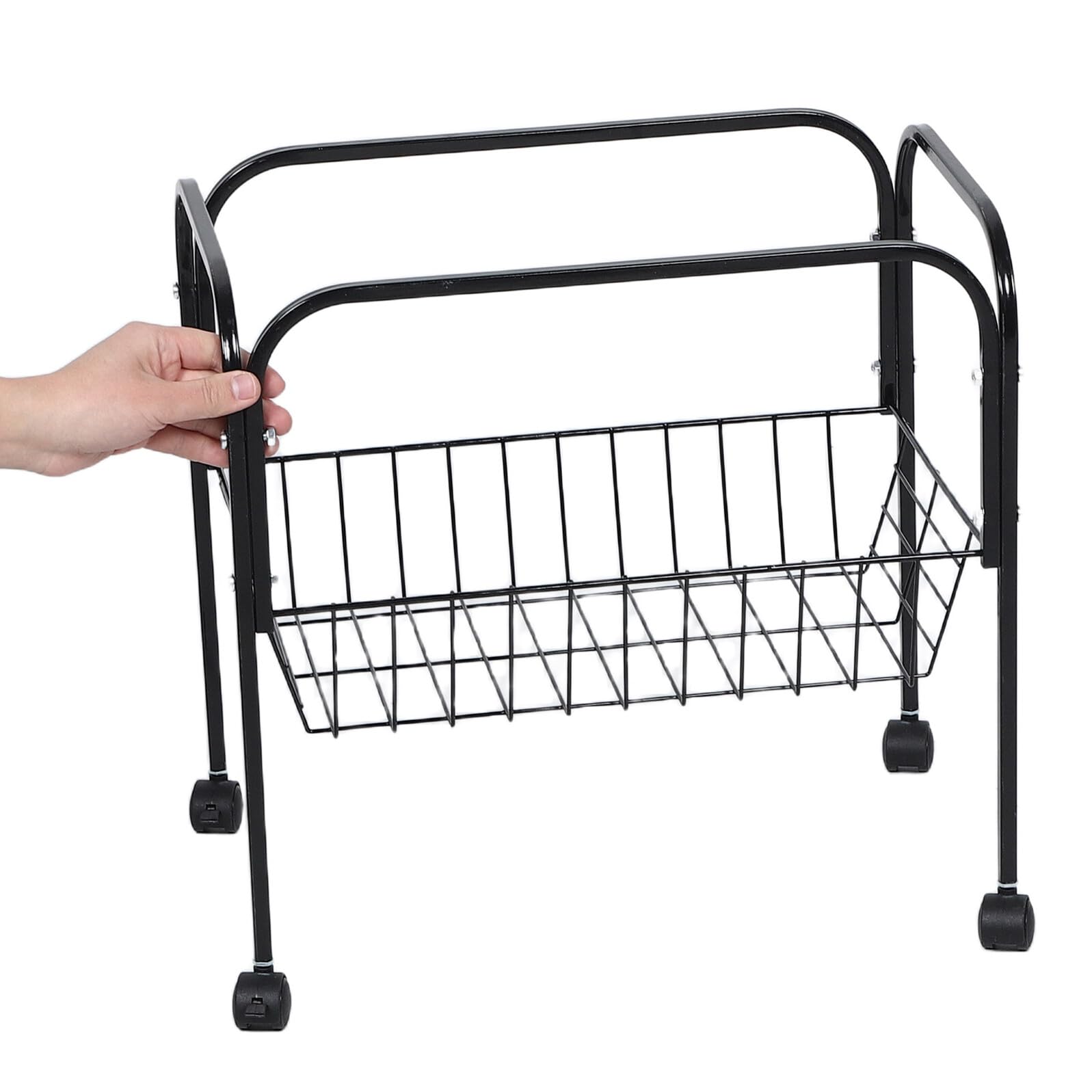 Soporte para Jaula de Pájaros con Ruedas Negro de 45 Cm, Estante de Almacenamiento Rodante para Jaulas de Conejillos de Indias, Periquitos y Loros, Soporte Móvil para Uso