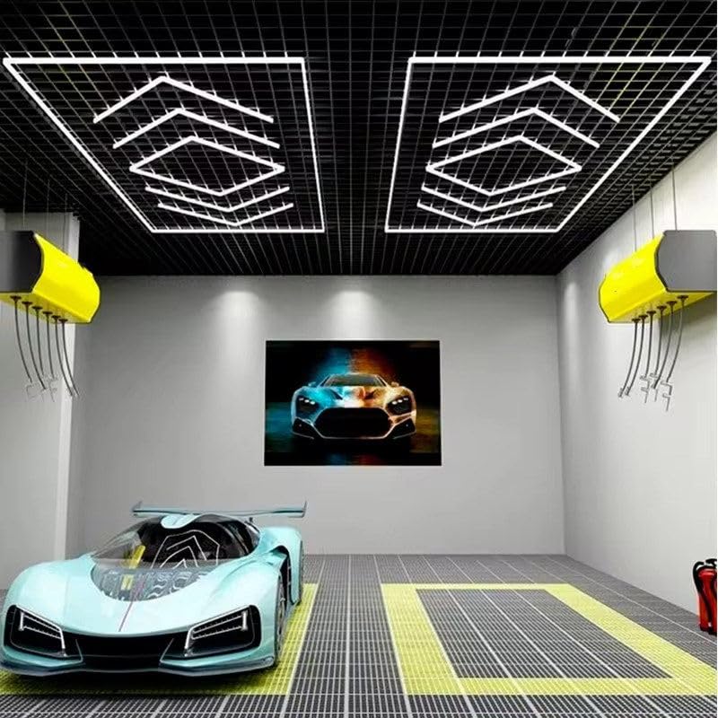 432W LED Garage Honeycomb Light 16500K Positive White Light Color Suitable for Garages Gyms Basements Warehouses Car Beauty — view 6