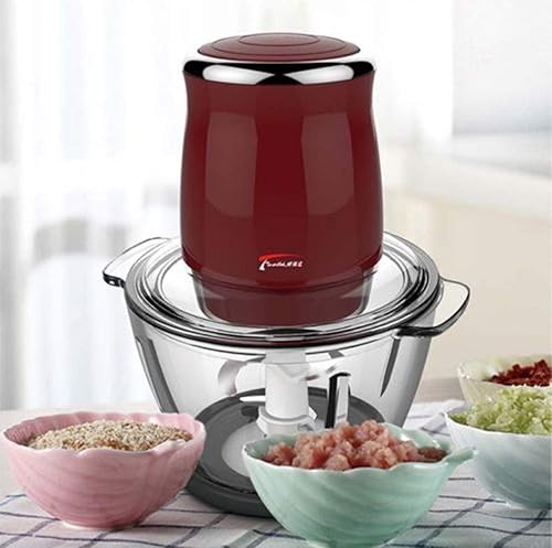 Miniatura 9 de Picadora de carne eléctrica de 1 litro, tazón de vidrio, picadora, licuadora, picadora, procesador de alimentos para carne, verduras, frutas, 500 W,