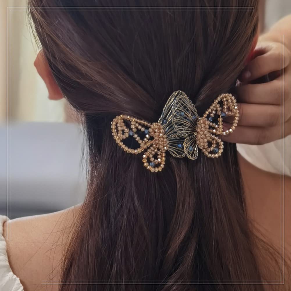 Cristallo strass fermagli per capelli cristallo farfalla fermaglio per capelli forte tenuta fermagli per capelli spessi sottili moda accessori per lo styling dei capelli