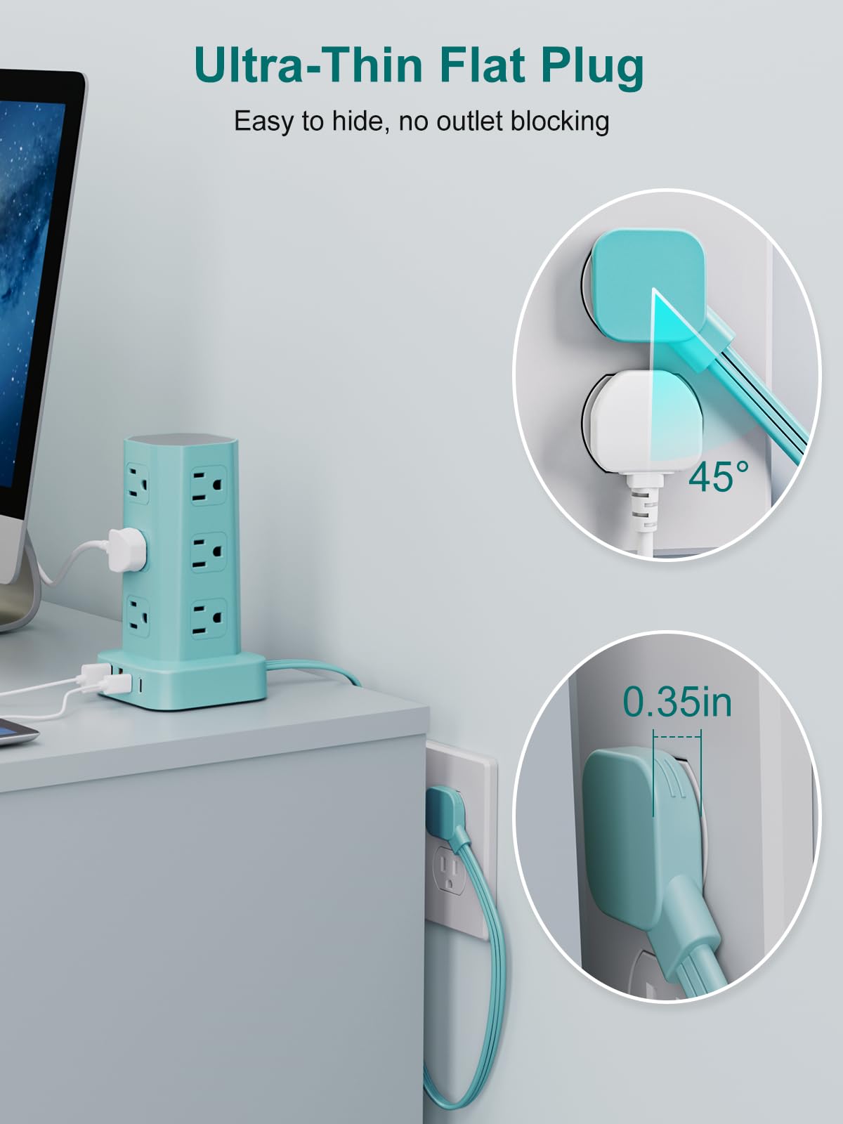 Power Strip Tower Surge Protector - 16 Outlets & USB -3 Power Strip Tower Surge Protector - 16 Outlets & USB -3