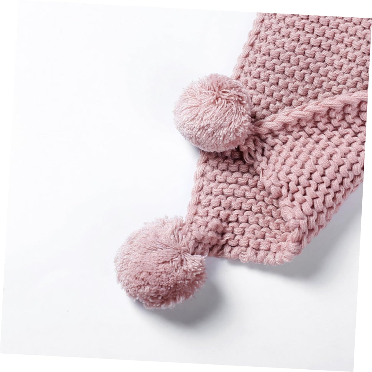 3 Piezas niño Bufanda de Invierno Bufandas para niños con Bolas peludas de niño cálida para niños de Lana Rosa