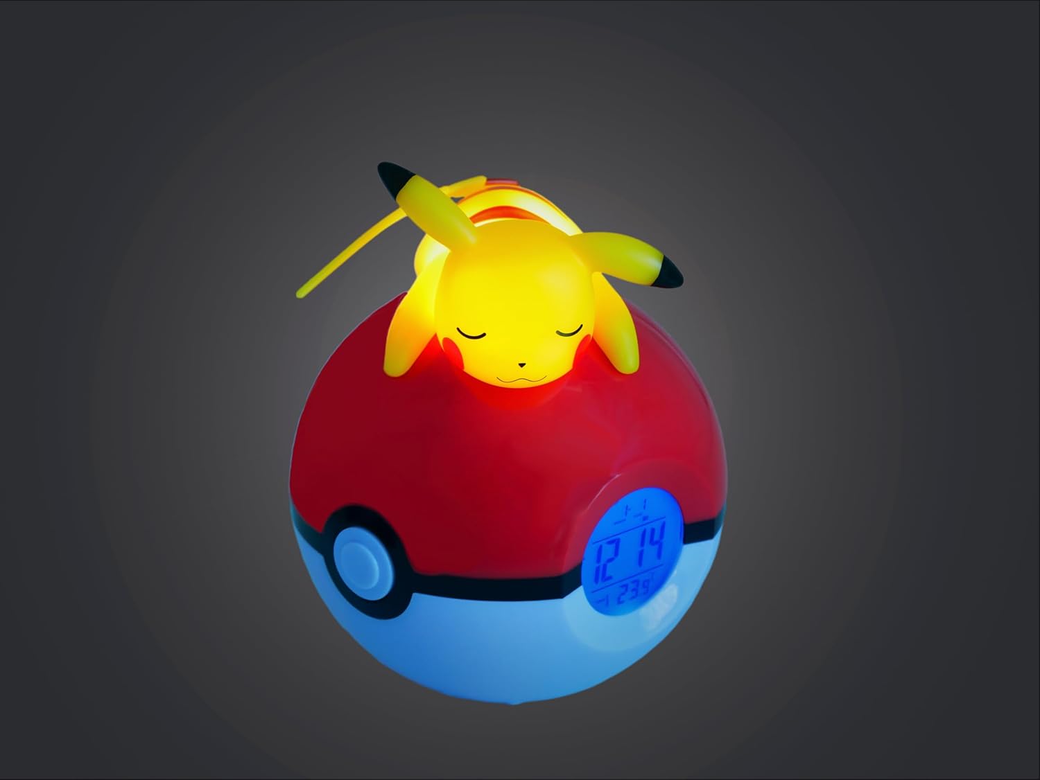 Pokemon Pikachu Radio Wecker Uhr Pokéball Uhr mit Licht und Temperaturanzeige PVC rot
