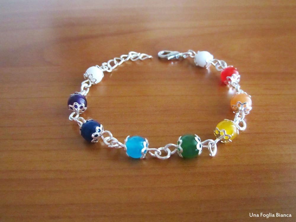 Jade beads 7 chakra yoga bracelet handmade
