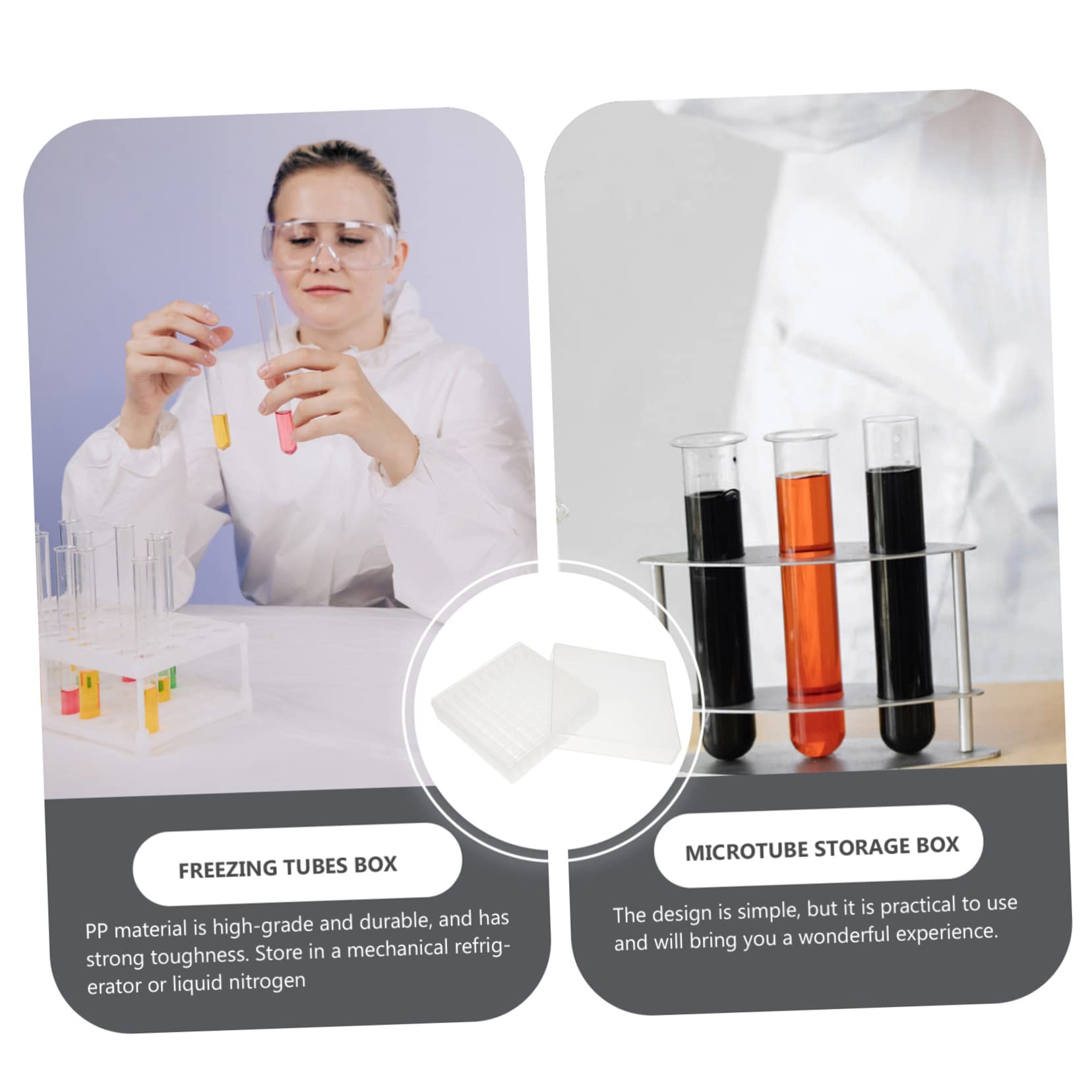 OUNONA Scatola di 3 tubi Cryo, conica da 50 ml, contenitore per microtubi, tubo di stoccaggio criogenico, orecchie di gatto