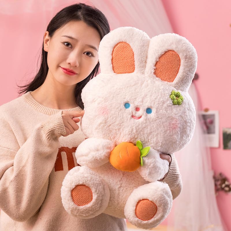 Simpatico Coniglio Peluche Giocattolo Kawaii Morbido Coniglietto Coniglio Cuscino Peluche Animale Bambola Giocattolo per Ragazze/Coppie Regalo di Compleanno 55 cm Pane