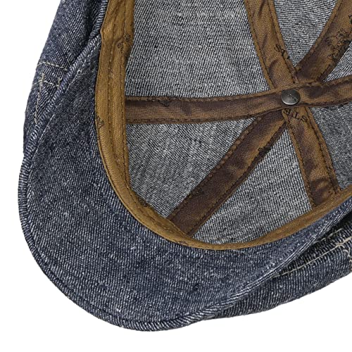 Stetson 6 Panel Linen Silk Flat Cap Men Denim 7 1/8 #TOP3