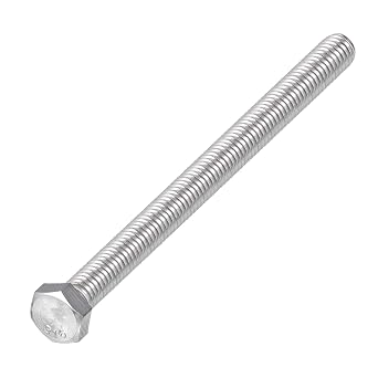 METALLIXITY Hex Head Screw Bolt 3/8-16 x 5-1/2" 1Pcs, 316 Stainless Steel, Fully Threaded, External Hex Drive, Bright Finish, Hex Head Screw Bolt, Silver