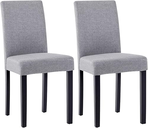 Juego de 2 sillas de comedor, cómodas sillas de cocina con asientos acolchados gruesos y patas de madera maciza, ideales para sala de estar,