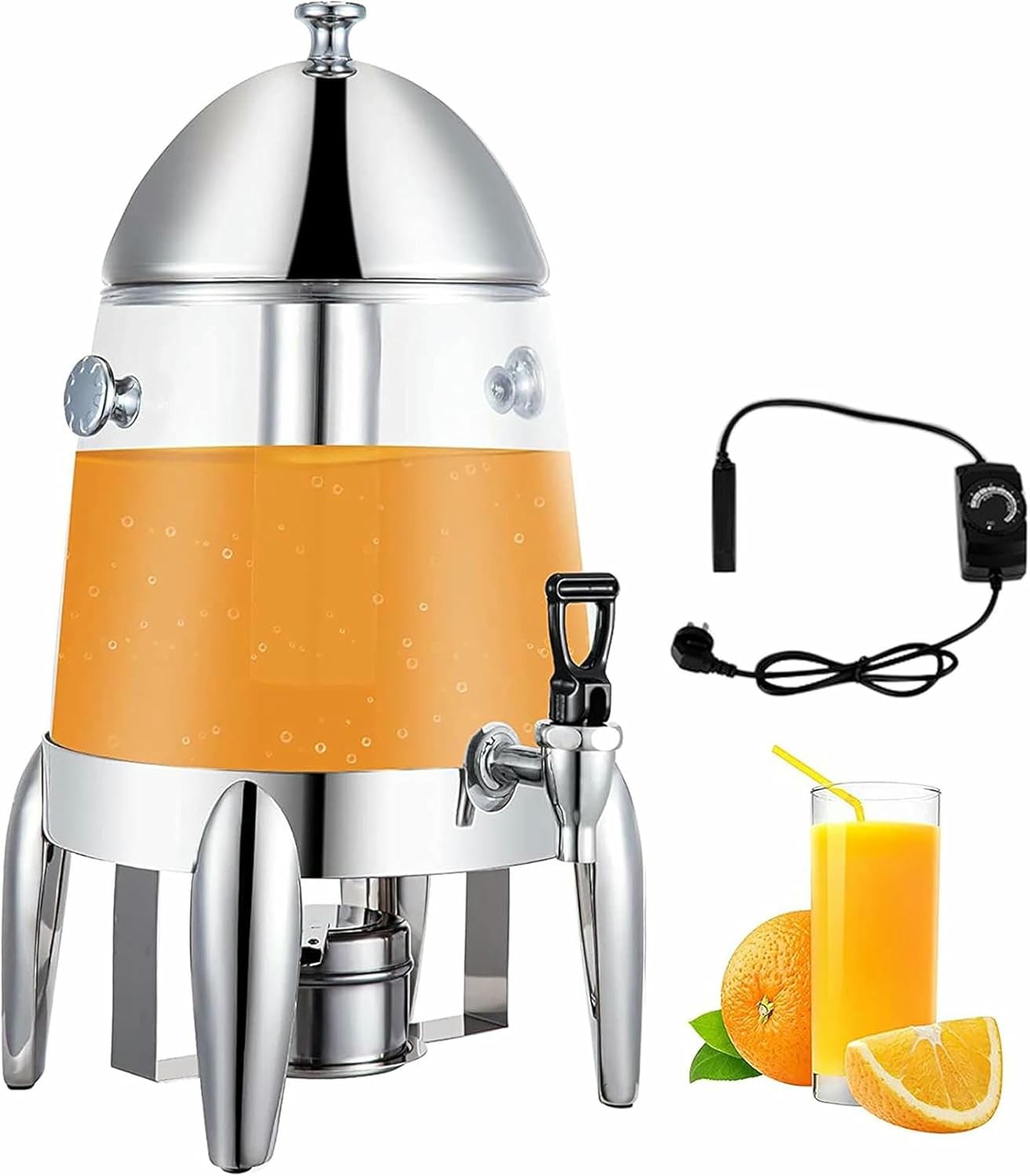 Chafer Urn, Coffee Chafer Urn, 10L Stainless Steel Hot Beverage Dispenser, Electric & Spirit Lamp Heating, Heavy-Duty Large Hot Beverage Dispenser for Both Hot & Cold Drinks