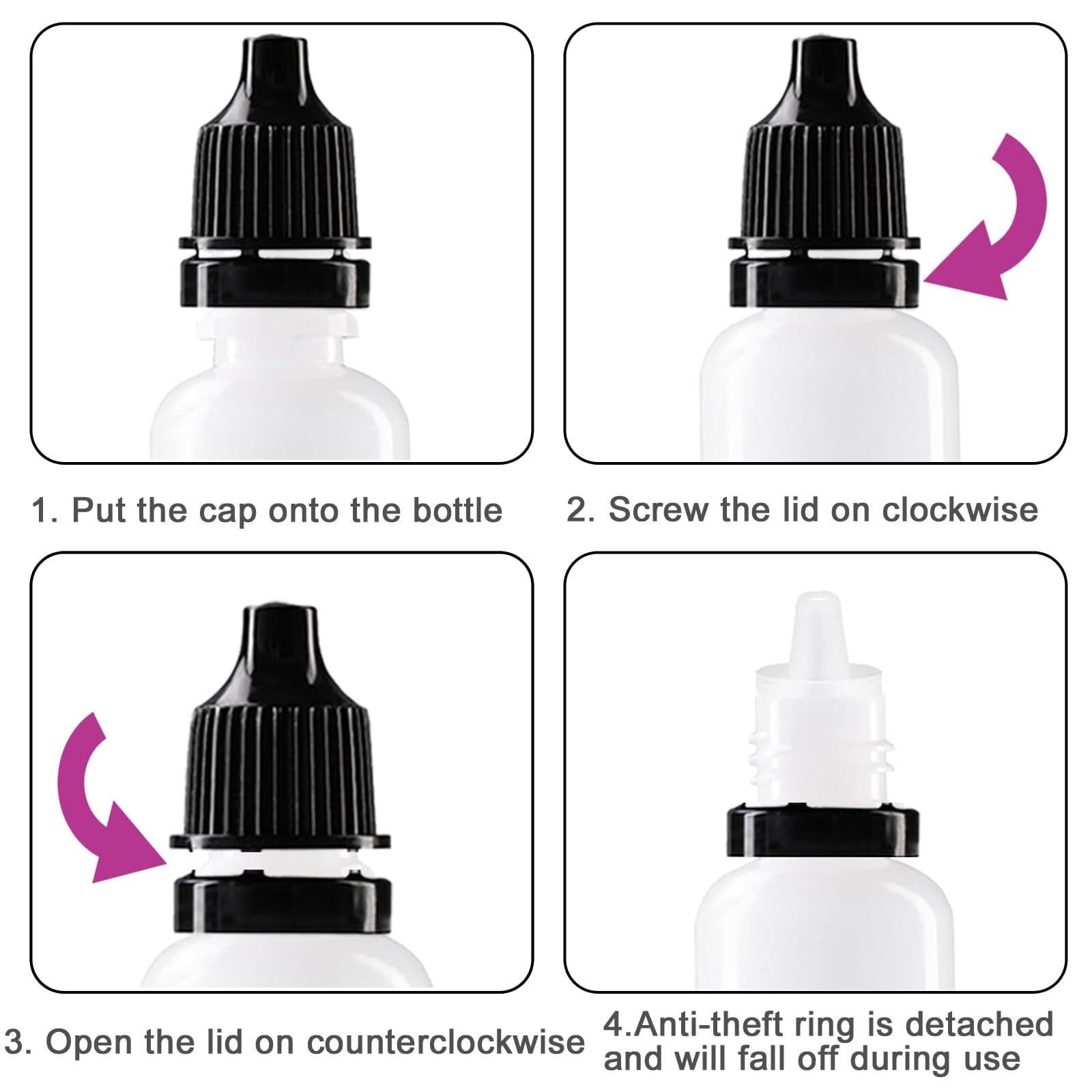 20 Stück 20ml Plastik-Tropfflaschen, Drückbar & Auslaufsicher, mit Trichter, Pipette & Etiketten(5ml*30pcs)