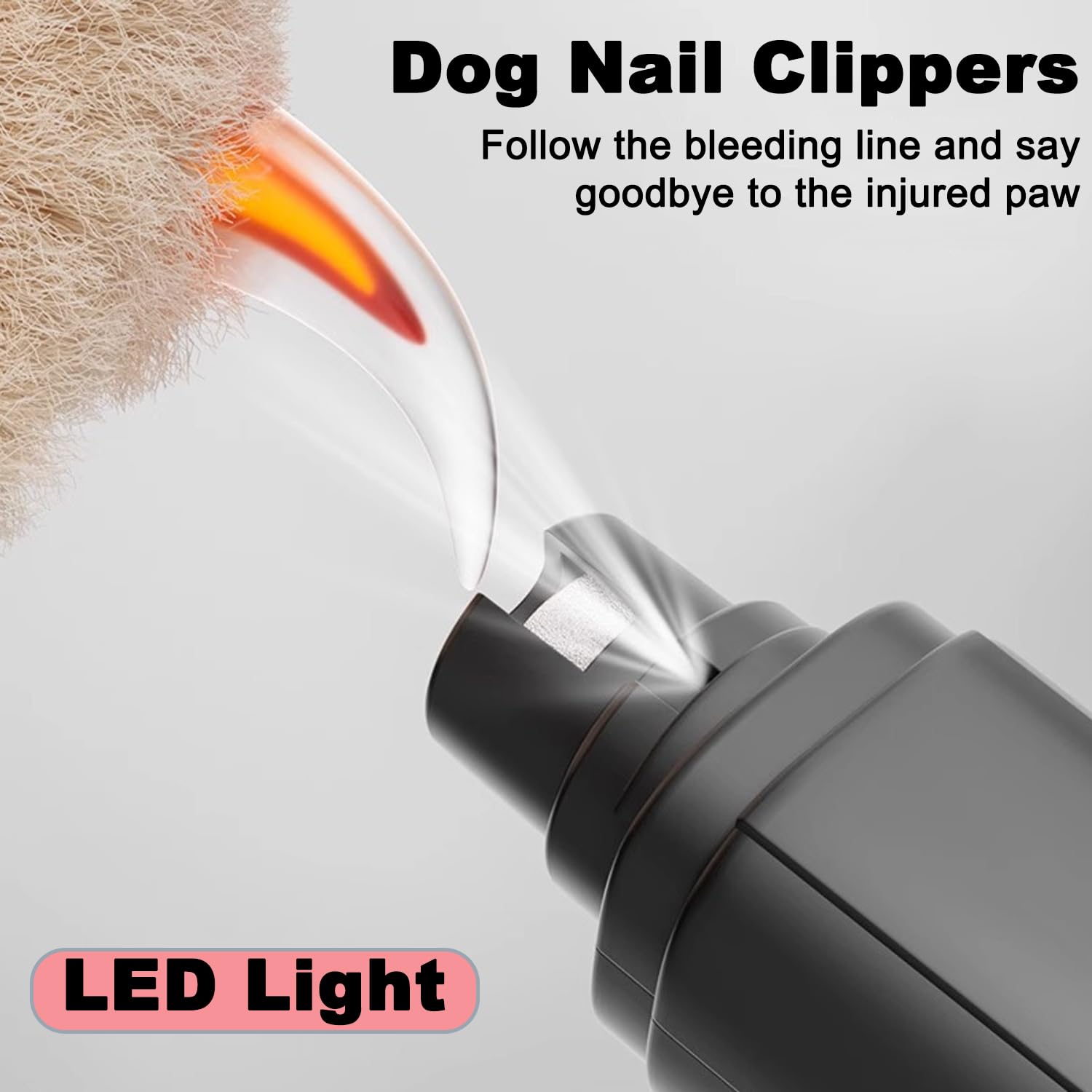 Dog Nail Grinder Quiet, Easy to Use Pet Nail Grinder with Led Lights, 7500 RPM Dog Nail Clippers for Large Dogs Medium Small Dogs & Cats, Continuous 3-Hour Battery Life - image 2