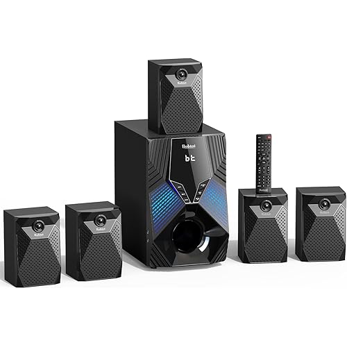 1000W Surround System 5 Wired Satellite Audio Speakers 8 inch Subwoofer 5.1/2.1 Channel Home Theater Deep Bass Support HDMI ARC Optical Bluetooth Karaoke Input