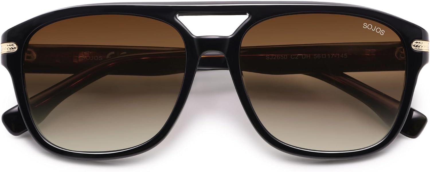 SOJOS Aviator Sunglasses Womens & Men Square Polarized Lens UV400 Designer 90s Shades SJ2650