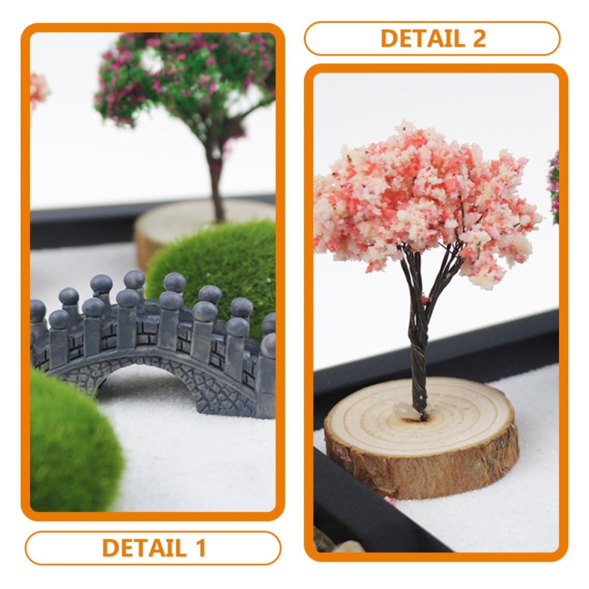 Adorno de Mesa de Arena Negro de Tablero Compacto Estilo Japonés