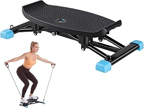 NEWBULIG Balance Board for Adults, Ski Simulator with Resistance Bands | No Assembly Required, LCD Display, 220lbs Capacity, Compact Rocking Stepper for Home Gym Full Body Workout