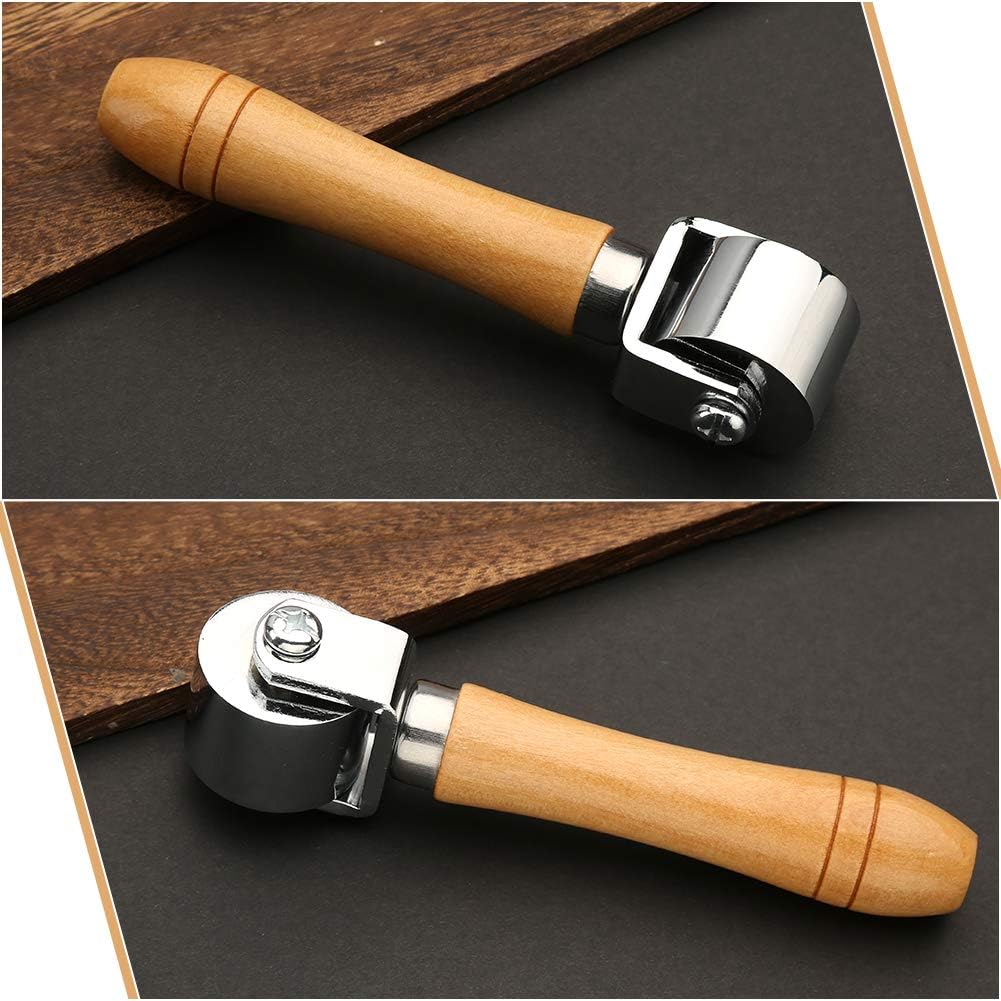 QMNNMA Seam Roller for Leather, Quilting, Platen Tools, Leather Press Edge Roller Leather Edge Creaser and Smoother, Leather Glue Laminating Roller Iron Roll for Handmade Hobby Beginners(Small)