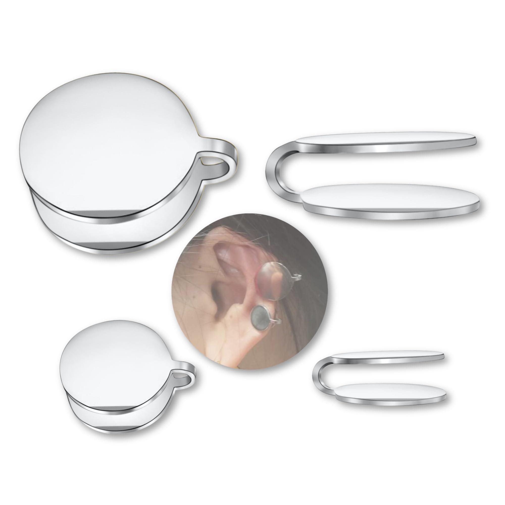 12mm Keloid Pressure Earrings for Women and Men Clip on Compression Earring for Swelling