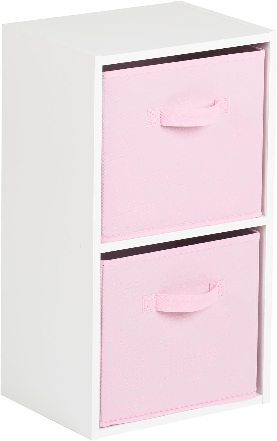 Hartleys 2 Tier White Cube Unit - Pink Storage Boxes