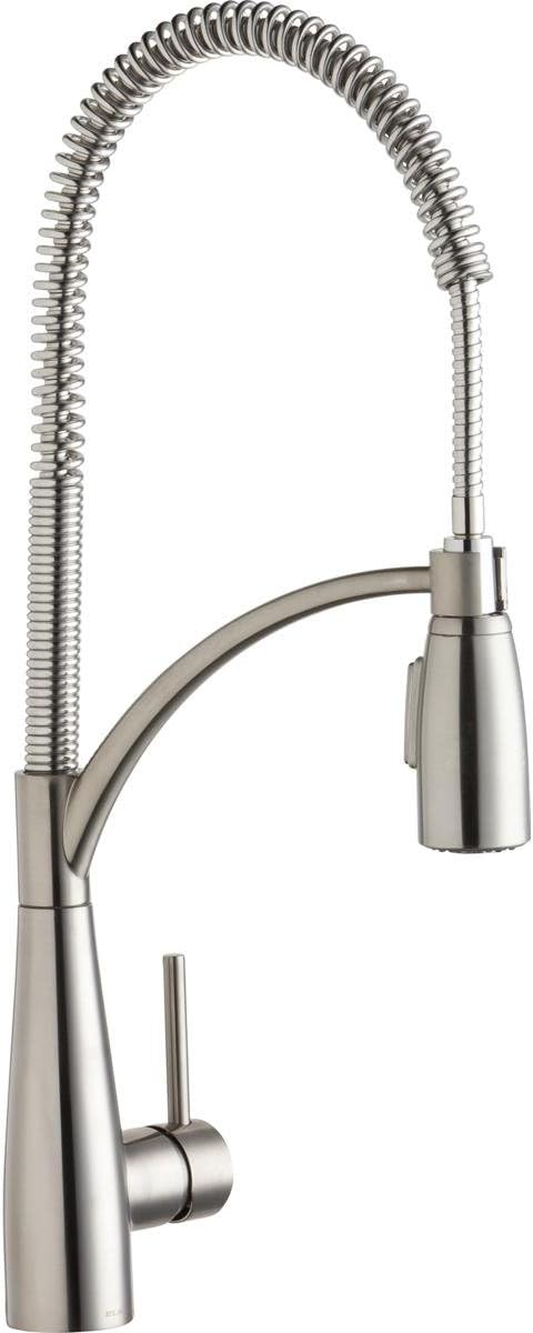 Elkay LKAV4061LS Single Hole Kitchen Faucet with Semi-professional Spout and Forward Only Lever Handle, Lustrous Steel Elkay LKAV4061LS Single Hole Kitchen Faucet with Semi-professional Spout and Forward Only Lever Handle, Lustrous Steel