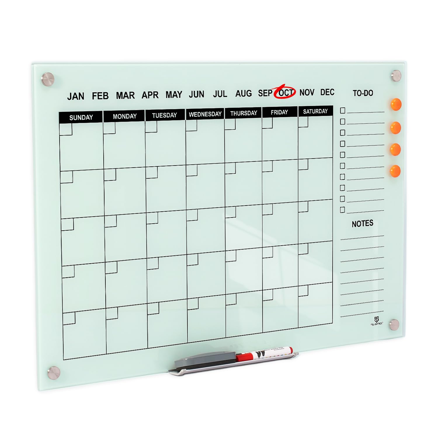 Amazon.com : TSJ OFFICE Glass Calendar Whiteboard - 36 x 24 Inches