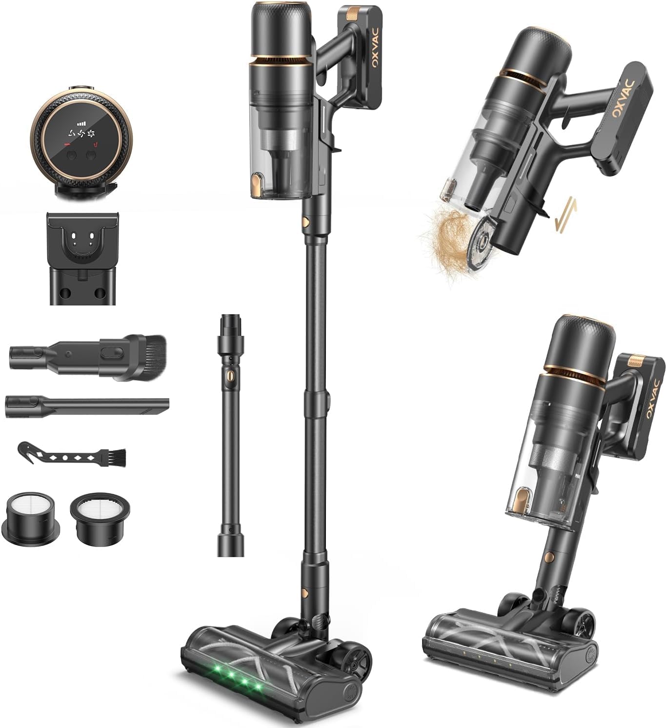 OXVAC Cordless Stick Vacuum Cleaner for Pet Hair, 58 kPa, Up to 65 Minutes