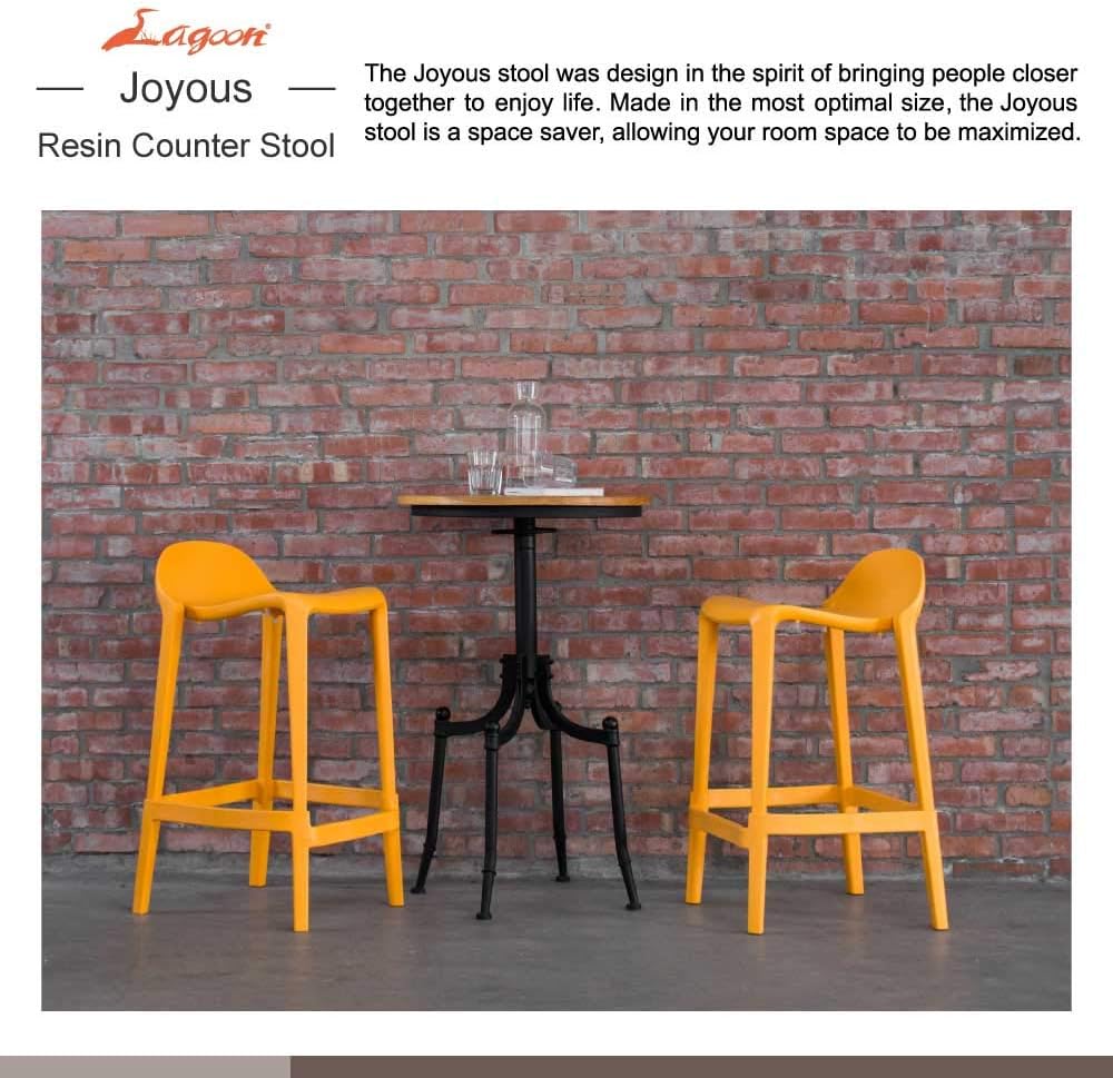 Lagoon Joyous Grey Patio Resin Counter Stool - 2 Pcs/Set