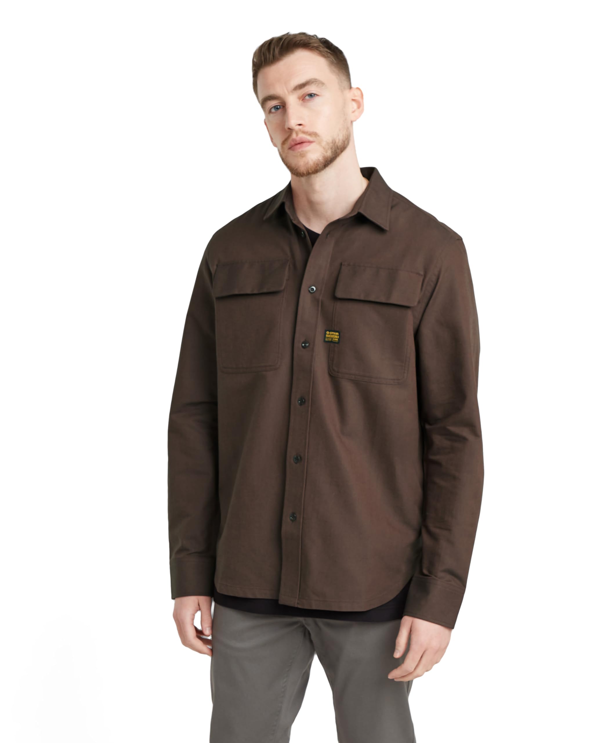 G-Star Herren CPO Regular Hemd, Mehrfarben (Ganache/dk Plum Oxford D23583-C895-G780), M